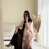 linen abaya marron