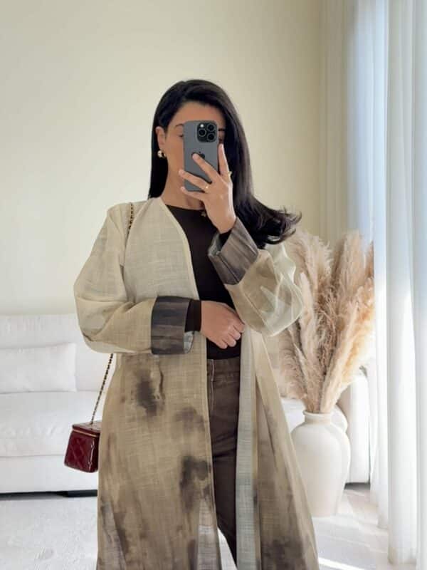 Linen Abbaya - Kaki – Image 3