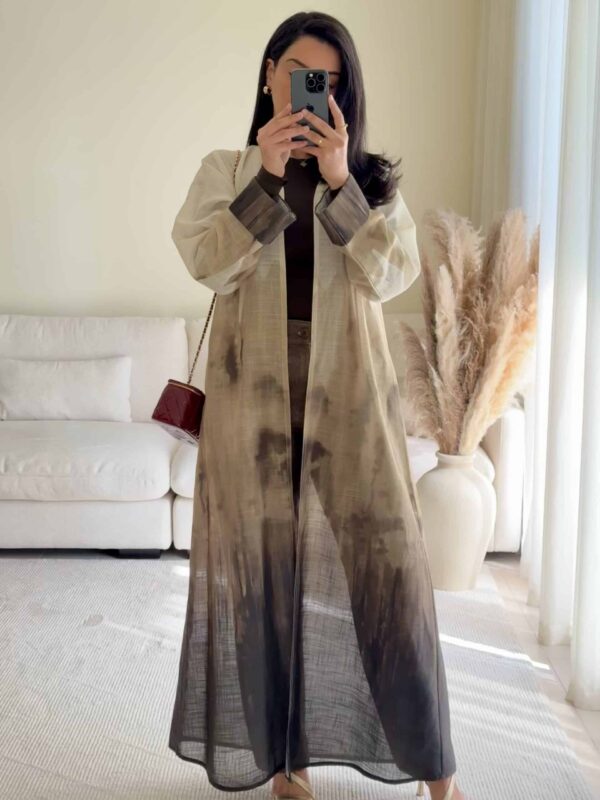 Linen Abbaya - Kaki
